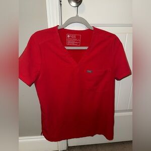 Figs Women's Red Scrub Shirt